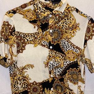 Versace print shein shirt